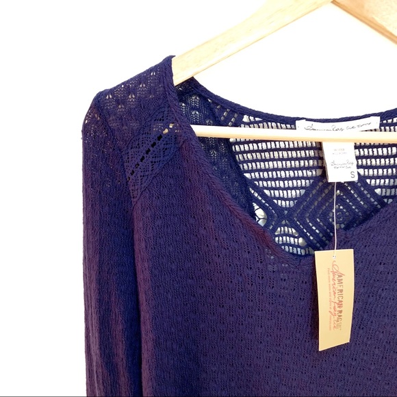 American Rag Tops - 4/$25 American Rag blue crochet knit top S